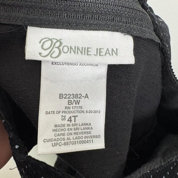 Bonnie Jean Black Polka Dot Dress With Dog Appliqué Girls Size 4T - Picture 4 of 4